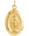 14k Yellow Gold Oval Miraculous Medal (14.75x11 MM)