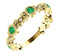 Chatham Created Emerald and Diamond Vintage-Style Ring, 14k Yellow Gold, Size 7