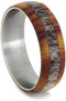 Tulip Wood, Deer Antler 7mm Comfort-Fit Titanium Wedding Band, Size 7.5