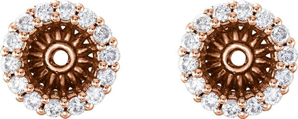 Diamond Cluster Earring Jackets, 14k Rose Gold (4.6 MM) (0.16 Ctw, G-H Color, I2 Clarity)