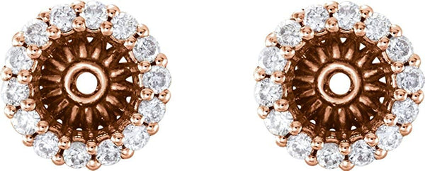 Diamond Cluster Earring Jackets,14k Rose Gold (5.1 MM) (0.16 Ctw, G-H Color, I2 Clarity)