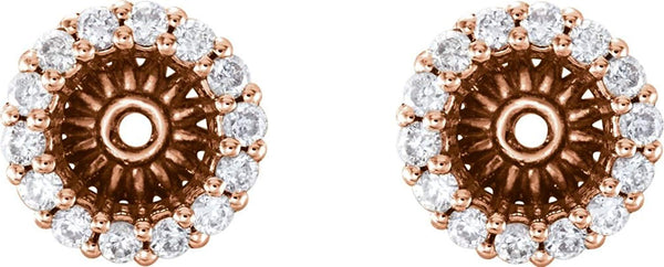 Diamond Cluster Earring Jackets, 14k Rose Gold (6.1 MM) (0.2 Ctw, G-H Color, I2 Clarity)