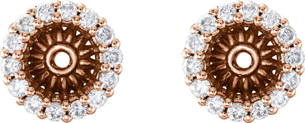 Diamond Cluster Earring Jackets,14k Rose Gold (4.1MM) (0.16 Ctw, G-H Color, I2 Clarity)