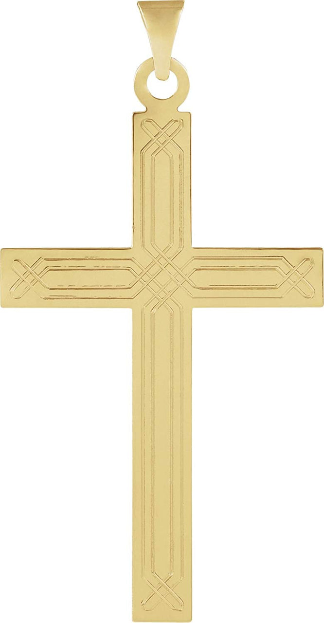 Enlightened Expressions Cross 14k Yellow Gold Pendant (22X14MM)