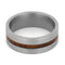 Koa Wood Cross 8mm Comfort-Fit Brushed Titanium Band