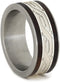 Celtc Infinity Knot, Honduran Rosewood Burl 8mm Comfort-Fit Matte Titanium Band, Size 7.25