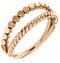 Rope Trim and Flat Granulated Bead Twin Stacking Ring, 14k Rose Gold