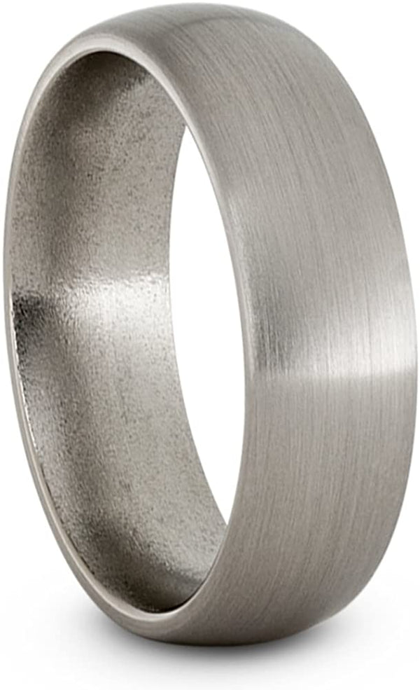 Satin Titanium 7mm Comfort-Fit Dome Wedding Band, Size 5.5