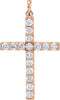 Diamond Cross Pendant, 14k Rose Gold (1.5 Ctw, Color GH, Clarity I1)