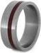 Matte Titanium 8mm Comfort-Fit Bloodwood Band and Sizing Ring, Size, 9