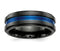 Edward Mirell Black Titanium Grooved Blue Anodized 7.5mm Band