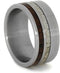 Cocobolo Wood, Deer Antler 10mm Comfort-Fit Interchangeable Titanium Wedding Band, Size 7.75