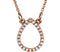 24-Stone Diamond Teardrop 14k Rose Gold Pendant Necklace, 16" (0.125 Cttw)