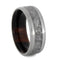 Gibeon Meteorite, Brushed Titanium 8mm Comfort-Fit Ironwood Band