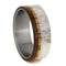 Deer Antler, Black Mesquite, Oak Wood 8mm Comfort-Fit Titanium Wedding Band