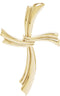 Modern Cross 14k Yellow Gold Pendant (49.25X30.50 MM)