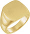 Men's 18k Yellow Gold 18mm Square Signet Ring, Size 12