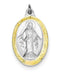 Rhodium-Plated Sterling Silver Miraculous Medal (25X14 MM)