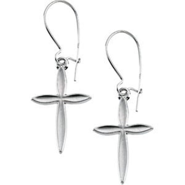 Girl's Star of Bethlehem Earrings, 14k White Gold (18x13MM)