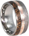 Dinosaur Bone, Gibeon Meteorite, Mokume Gane 10mm Comfort Fit Titanium Band