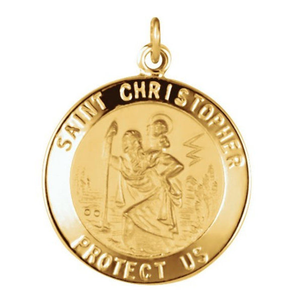 14k Yellow Gold St. Christopher Medal (15 MM)