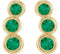 Chatham Created Emerald Three-Stone Ear Climbers, 14k Yellow Gold