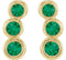 Emerald Three-Stone Ear Climbers, 14k Yellow Gold