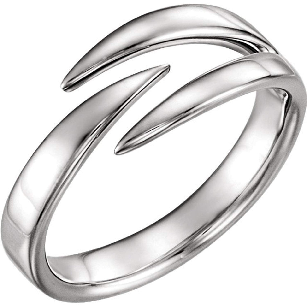 Negative Space Ring, Rhodium-Plated 14k White Gold,