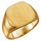 Men's 10k Yellow Gold Matte 16mm Square Signet Ring