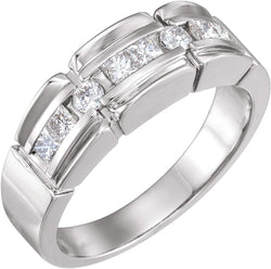 14k White Gold Men's Diamond Ring