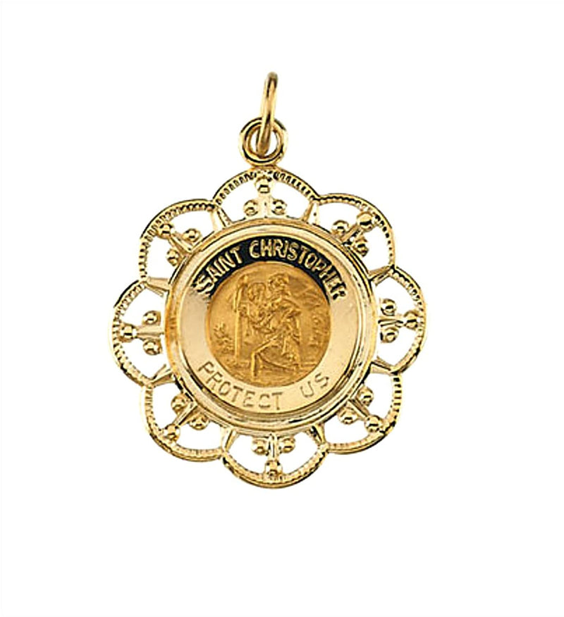 14k Yellow Gold St. Christopher Medal (23x20 MM)