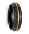 Edward Mirell Black Titanium, 14K Yellow Gold Patterned 7mm Comfort-Fit Band