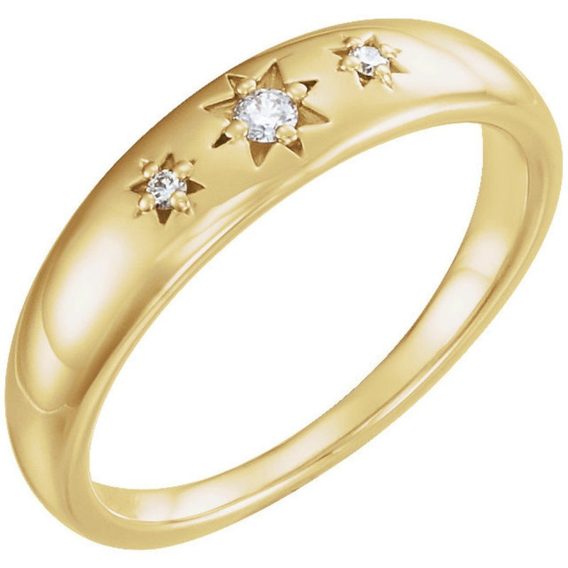Diamond Starburst Ring, 14k Yellow Gold (.05 Ctw, G-H Color, I1 Clarity), Size 6.25