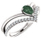 Chatham Created Alexandrite Pear and Diamond Chevron Sterling Silver Ring (.145 Ctw,G-H Color, I1 Clarity)