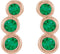 Chatham Created Emerald Three-Stone Ear Climbers, 14k Rose Gold