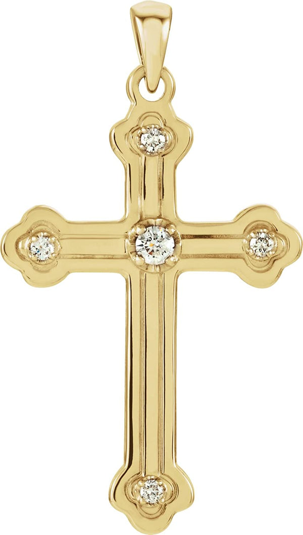 Diamond Cross 14k Yellow Gold Pendant