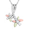 Ave 369 6-Stone CZ Dragonfly Pendant Necklace, Sterling Silver, 12k Green and Rose Gold Black Hills Gold Motif, 18"