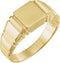 Men's Open Back Square Signet Ring, 18k Yellow Gold (11mm) Size 12.5