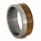 Kauri Wood 8mm Comfort-Fit Brushed Titanium Wedding Band