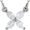 4-Stone Diamond Cluster 14k White Gold Pendant Necklace, 16" (.50 Cttw)