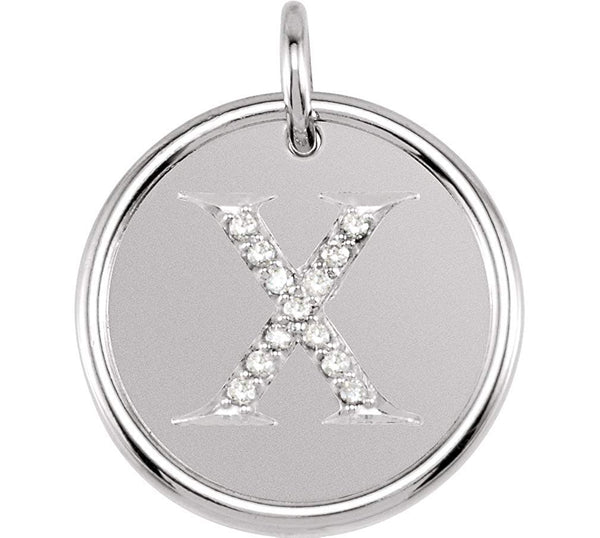 Diamond Initial "X" Pendant, Sterling Silver (.06 Ctw, Color GH, Clarity I1)