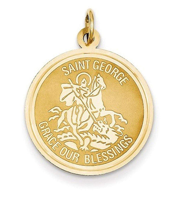 14k Yellow Gold St. George Medal Charm (28x20MM)