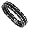 Men's Two-Tone Black Ion Plated Bracelet, Stainless Steel, 8.5"