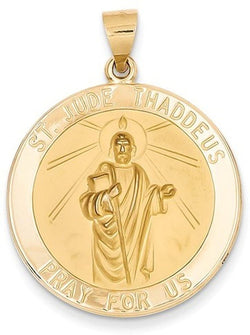 14k Yellow Gold St. Jude Thaddeus Medal Pendant (28X25MM)