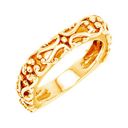 Etruscan-Style Square 4.5mm Stackable 14k Yellow Gold Ring