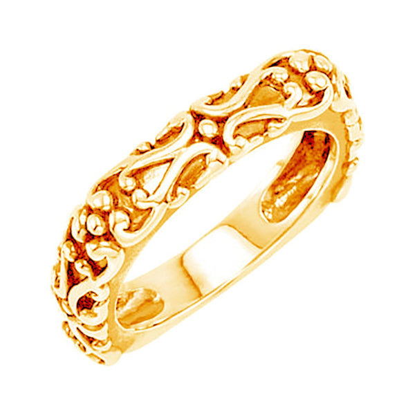 Etruscan-Style Square 4.5mm Stackable 14k Yellow Gold Ring