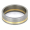 Brushed Titanium and 14k Yellow Gold Pinstripe 7mm Comfort-Fit Wedding Band