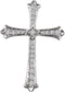 Diamond Fleur-de-Lis Cross Rhodium-Plated 14k White Gold Pendant (.5 Ctw, H+ Color, I1 Clarity)