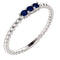 Blue Sapphire Beaded Ring, Rhodium-Plated 14k White Gold, Size 6