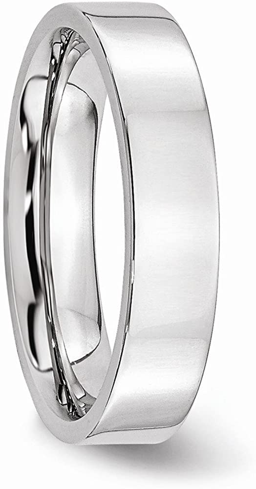 Men's Cobalt Chrome 5mm Comfort-Fit Flat Profile Ring Size 12